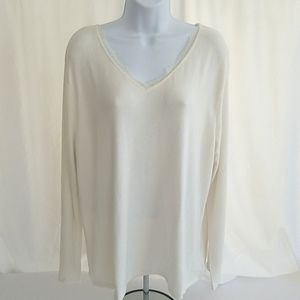 Ava & Viv Women's Plus Size Long Sleeve Pullover Creme/Off White Size X